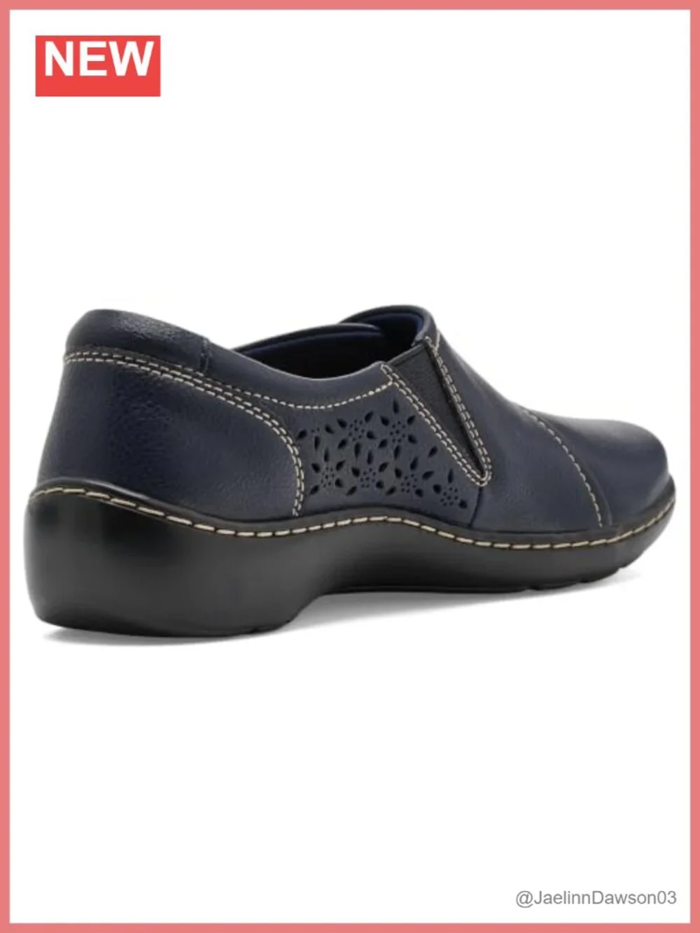 Women's Leather Perforated Loafer Flat with Adjustable Strap